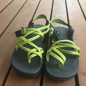 Lime Green Double Strap Chaco Sandals